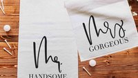 his and hers golf towels mr and mrs gifts, newlywed gifts golf wedding gifts for couple, golf bag accessories for women, bride and groom