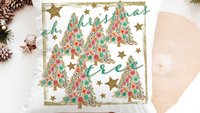 oh Christmas tree leopard print Christmas tree throw pillows for couch, floral Christmas accent pillow covers Christmas gifts for coworkers