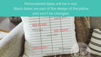 personalized library due date throw pillows for couch, custom book lover gift for women, bookish Christmas gifts for grandma, special dates