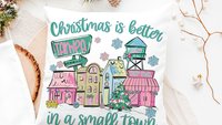 personalized Christmas is better in a small town zip code throw pillow cover 18x18, cute Christmas gifts for neighbors, hometown Christmas
