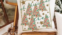 oh Christmas tree leopard print Christmas tree throw pillows for couch, floral Christmas accent pillow covers Christmas gifts for coworkers