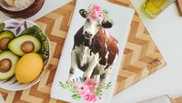 boho cow kitchen towels for mom, floral cow hand towels for bathroom, highland cow kitchen decor, cute cow gifts for cow lovers, first home