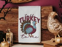 talk turkey to me Thanksgiving kitchen towels for fall, turkey day hand towels for autumn, Friendsgiving gifts for girlfriends, funny gifts