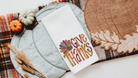 Give thanks Thanksgiving kitchen towels 