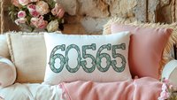 custom zip code pillow for couch, real estate agent gift, turquoise bandana print long pillow covers 12 x 20, country girl gifts, realtor