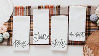 months of the year hand towels for every season SET OF 12, cute kitchen towels for spring gifts for new homeowners, minimalist tea towels