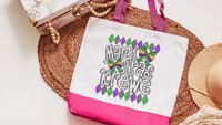 Mardi Gras krewe vibes tote bag for girls trip, Fat Tuesday party favors for guests, Louisiana gifts for women, reusable bag coworker gifts