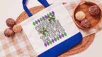 Mardi Gras krewe vibes tote bag for girls trip, Fat Tuesday party favors for guests, Louisiana gifts for women, reusable bag coworker gifts