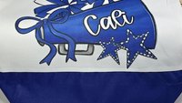 personalized 2026 cheer tote bag with name, blue school spirit cheer squad gifts, travel cheer bag for girls, cheerleader gifts from coach