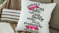 Philippians 4:8 Kitchen Towel, Throw Pillow, Bible Verse, Christian Decor