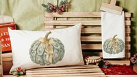 oyster shell pumpkin lumbar decorative accent pillows for couch, fall coastal decorations for home, nautical pumpkin pillows for bed, host