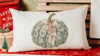 oyster shell pumpkin lumbar decorative accent pillows for couch, fall coastal decorations for home, nautical pumpkin pillows for bed, host