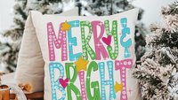 Merry and bright decorative throw pillows