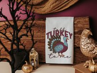 talk turkey to me Thanksgiving kitchen towels for fall, turkey day hand towels for autumn, Friendsgiving gifts for girlfriends, funny gifts