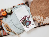 talk turkey to me Thanksgiving kitchen towels for fall, turkey day hand towels for autumn, Friendsgiving gifts for girlfriends, funny gifts