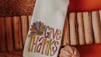 Give thanks Thanksgiving kitchen towels 