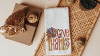 Give thanks Thanksgiving kitchen towels 