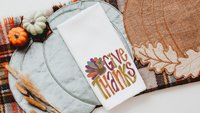 Give thanks Thanksgiving kitchen towels 