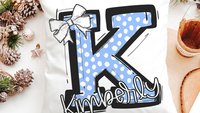 personalized initial throw pillows for couch custom Columbia blue dorm pillows for girls, secret Santa gifts for teenage girls, college