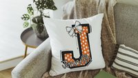 personalized initial throw pillows for little girls, maroon name pillow cases for teens, secret Santa gifts for girls, coquette Christmas