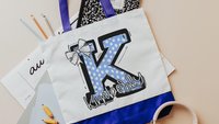 personalized initial tote bag for girlfriend, green coquette Christmas gifts for cheerleaders, custom name tote book bag for girls, secret