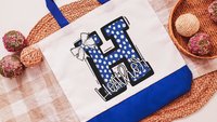 personalized initial tote bags for her, secret Santa gifts for teenage girls, bubblegum pink name tote book bag for school, Christmas gifts
