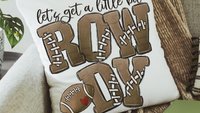 Lets get rowdy football throw pillow