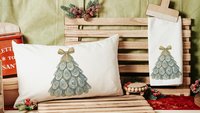 oyster shell Christmas tree throw pillows for sectional, oyster Christmas pillows decorative lumbar pillows 12x20, trending Christmas gifts