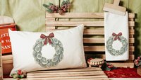 oyster shell Christmas wreath lumbar throw pillows for chairs winter designs, oyster Christmas decorative pillows for couch, beach Christmas
