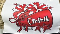 personalized cheer tote bag with name, red school spirit college cheerleading gear, Easter basket stuffers for teen girls, 2026 high school
