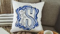 Personalized initial throw pillow for couch gold gingham decorative pillows for girls, gold home decor gift dorm decor, name pillow