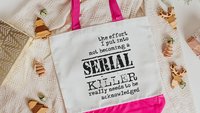 the effort I put into not serial killers tote bags, reusable shopping bag, true crime Christmas gifts for best friend, secret Santa gifts