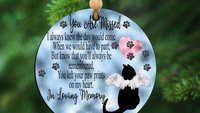 in loving memory ornament personalized paw prints on my heart cat memorial keepsake, cat loss bereavement gifts for women, loss of cat