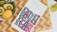 faith over fear Christian kitchen towels for gifts, colorful decorative hand towels for guest bath, faith gifts for sister, Easter hostess