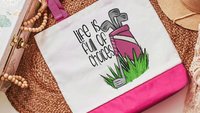 life is full of important choices golf tote bag for women, reusable shopping bag, cute golf gifts for her, lady golfer golfing tournament