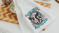 funny cow kitchen towels for gifts, cowgirl hand towel for guest bathroom, whimsical home decor gift for her, cute cow gifts for cow lovers
