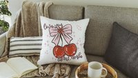 love you cherry much throw pillows for couch red cherry decor for room, Valentines Day decorative pillow covers 18x18, Galentines day gifts