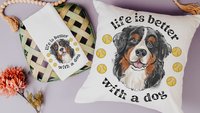 Life is better with a dog throw pillow & towel