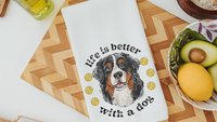 Life is better with a dog throw pillow & towel