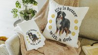 Life is better with a dog throw pillow & towel