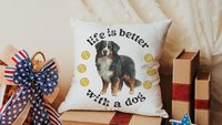 Life is better with a dog throw pillow & towel