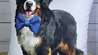 Bernese mountain dog throw pillows