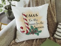 CapableByDesign Jesus is the reason for the season throw pillows and matching towels