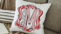 Personalized initial throw pillow for couch gold gingham decorative pillows for girls, gold home decor gift dorm decor, name pillow