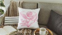 baby pink cupid coquette Valentines throw pillow covers 18x18, Galentines day gifts for friends, Valentines day decorative pillows for girls