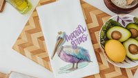 watercolor pelican Mardi Gras kitchen towels for daughter, Fat Tuesday decor, unique household gifts for wife, pelican decor, Louisiana