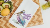 watercolor pelican Mardi Gras kitchen towels for daughter, Fat Tuesday decor, unique household gifts for wife, pelican decor, Louisiana