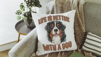 Life is better with a dog throw pillow & towel