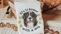 Life is better with a dog throw pillow & towel