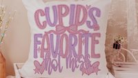 cupids favorite hot mess funny throw pillows for couch, bestie gifts for women, sarcastic Valentines day best selling gifts Etsy shops, faux